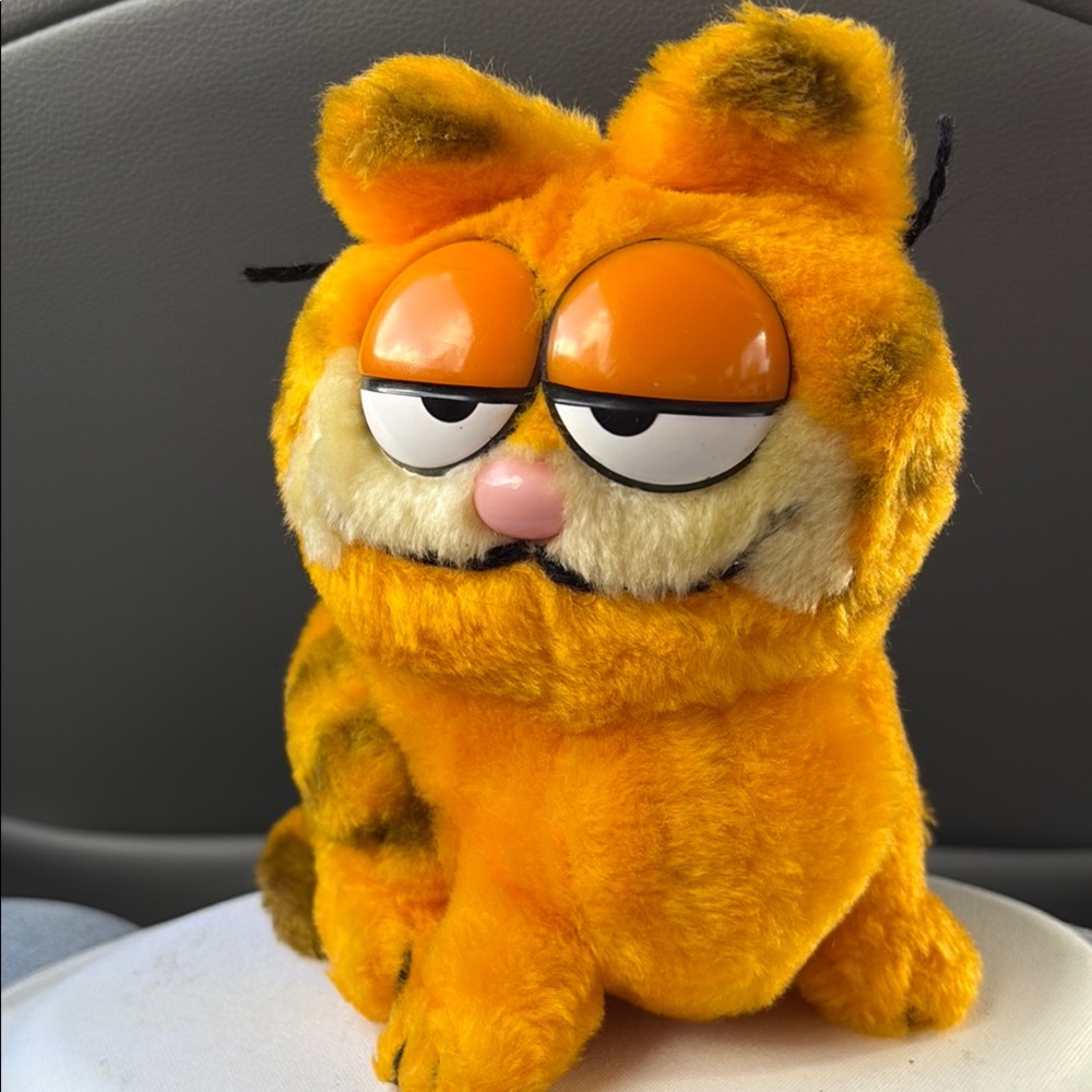 Orange and Brown Stuffed Cat Toy